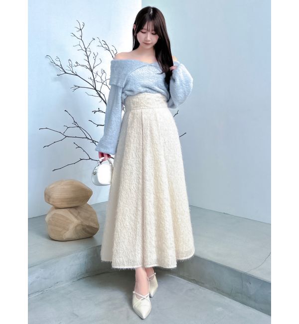 dazzlin「フサフサジャカードフレアスカート」|スカート|