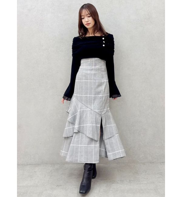 dazzlin「【再生産/新色追加】バックレースアップアシメマーメイドスカート」|スカート|