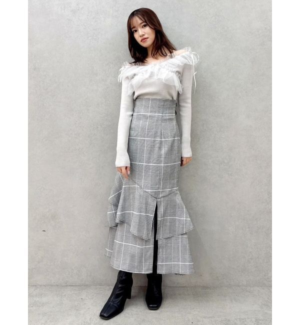 dazzlin「【再生産/新色追加】バックレースアップアシメマーメイドスカート」|スカート|