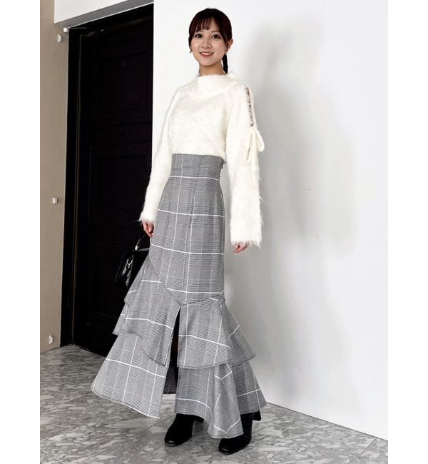 dazzlin「【再生産/新色追加】バックレースアップアシメマーメイドスカート」|スカート|