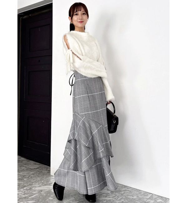 dazzlin「【再生産/新色追加】バックレースアップアシメマーメイドスカート」|スカート|