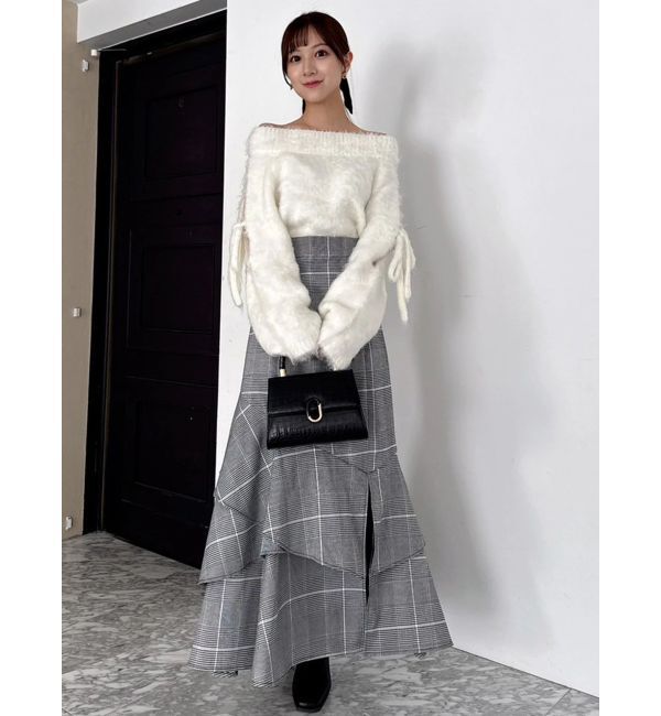 dazzlin「【再生産/新色追加】バックレースアップアシメマーメイドスカート」|スカート|