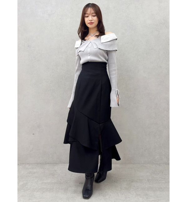 dazzlin「【再生産/新色追加】バックレースアップアシメマーメイドスカート」|スカート|