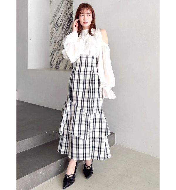 dazzlin「【再生産/新色追加】バックレースアップアシメマーメイドスカート」|スカート|