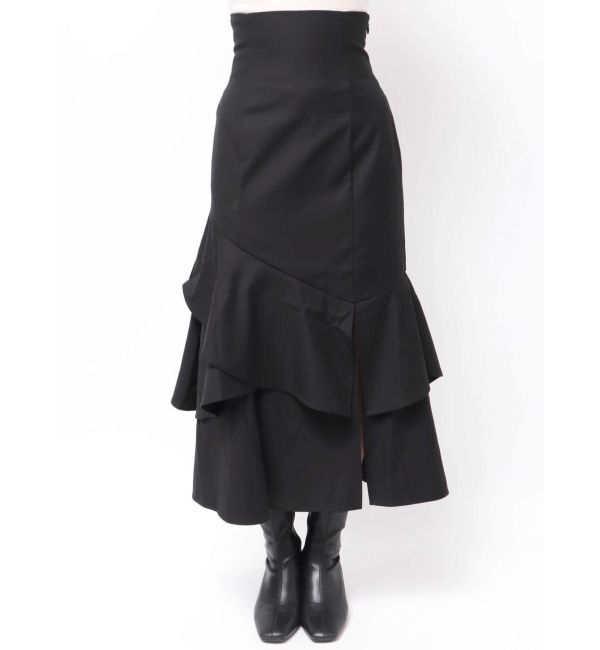 dazzlin「【再生産/新色追加】バックレースアップアシメマーメイドスカート」|スカート|