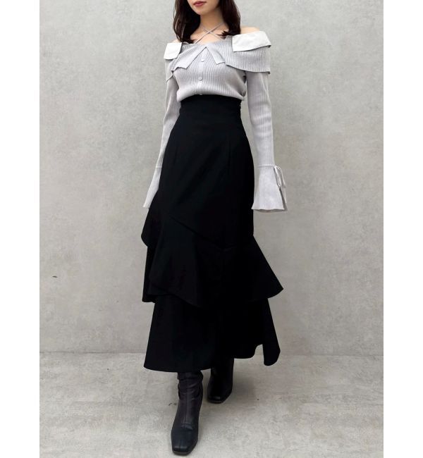 dazzlin「【再生産/新色追加】バックレースアップアシメマーメイドスカート」|スカート|