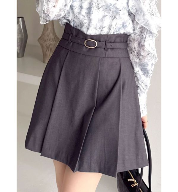 dazzlin「Vカットミニプリーツスカート」|スカート|チャコールグレー