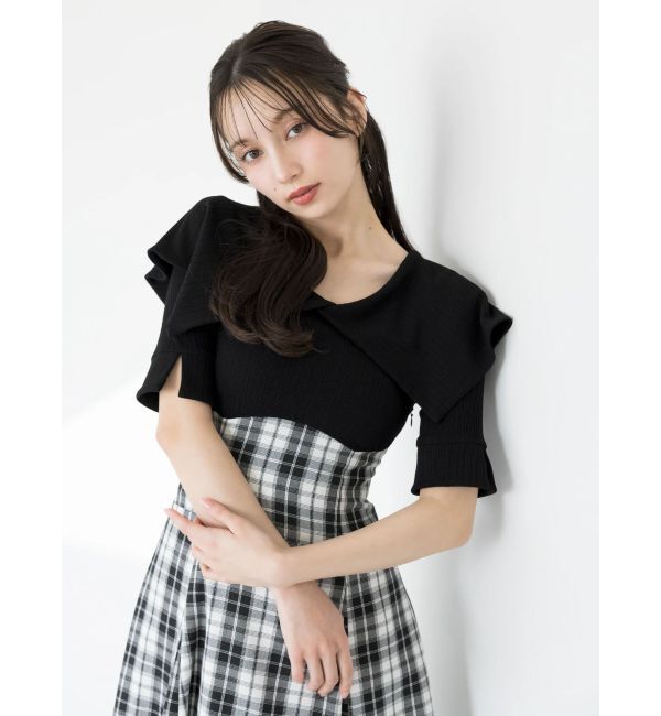 dazzlin「ビッグカラーチェックコルセットワンピース」|ワンピース|