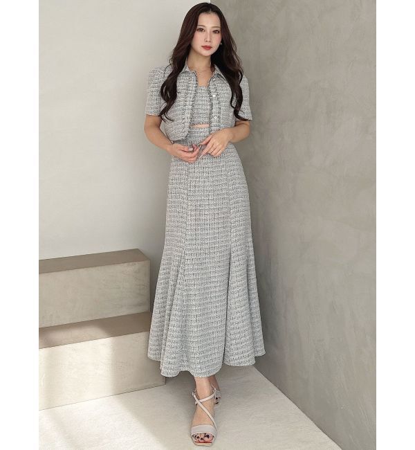 MERCURYDUO「ハーフスリーブツイードフィットジャケット」|その他|