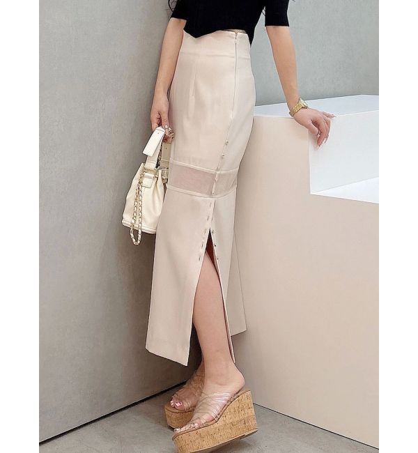 MERCURYDUO「パネルシアー切替ナロースカート」|スカート|