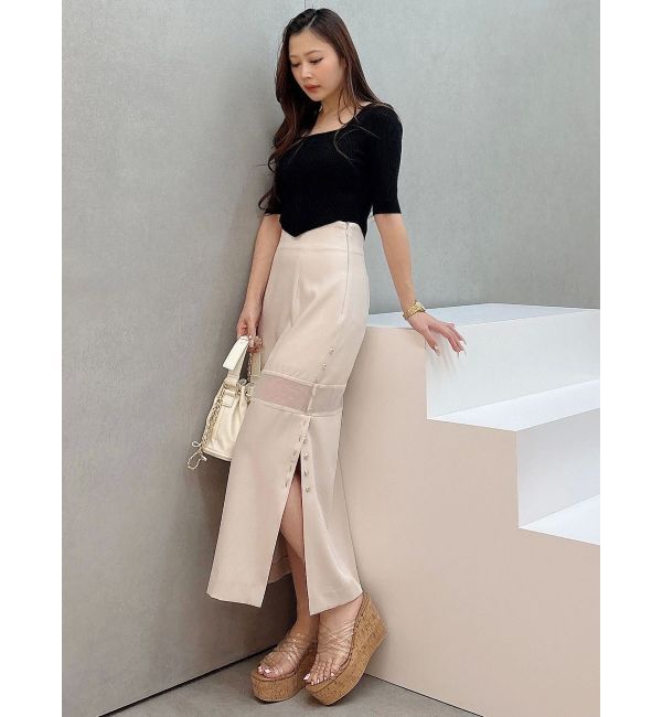 MERCURYDUO「パネルシアー切替ナロースカート」|スカート|