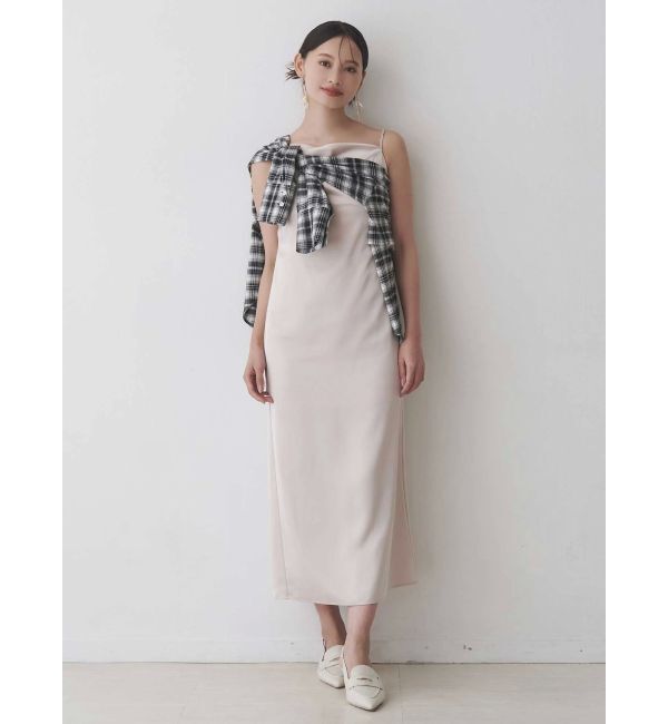 MERCURYDUO「サテンキャミナローワンピース」|ワンピース|