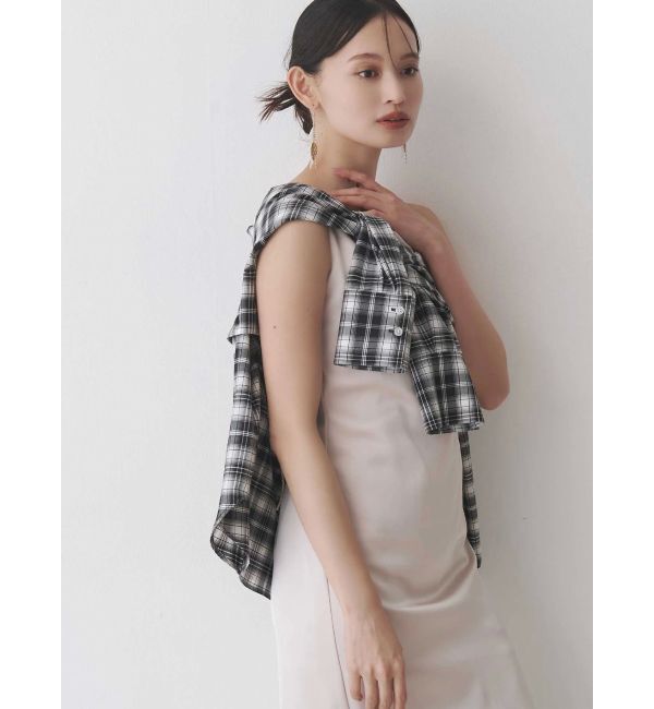 MERCURYDUO「サテンキャミナローワンピース」|ワンピース|