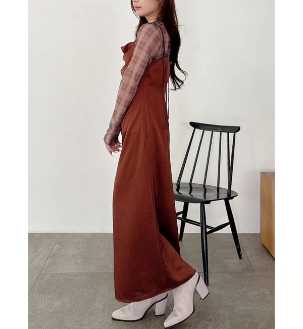 MERCURYDUO「サテンキャミナローワンピース」|ワンピース|