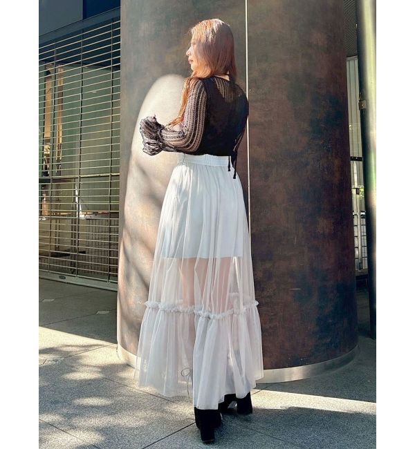 MERCURYDUO「ストレッチレースカットソー」|Tシャツ・カットソー|