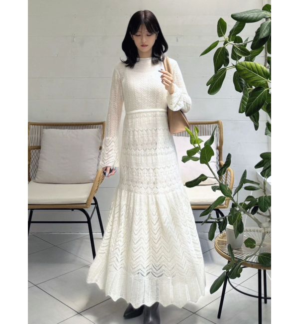 MERCURYDUO「モヘヤニットスカシアミワンピース」|ワンピース|