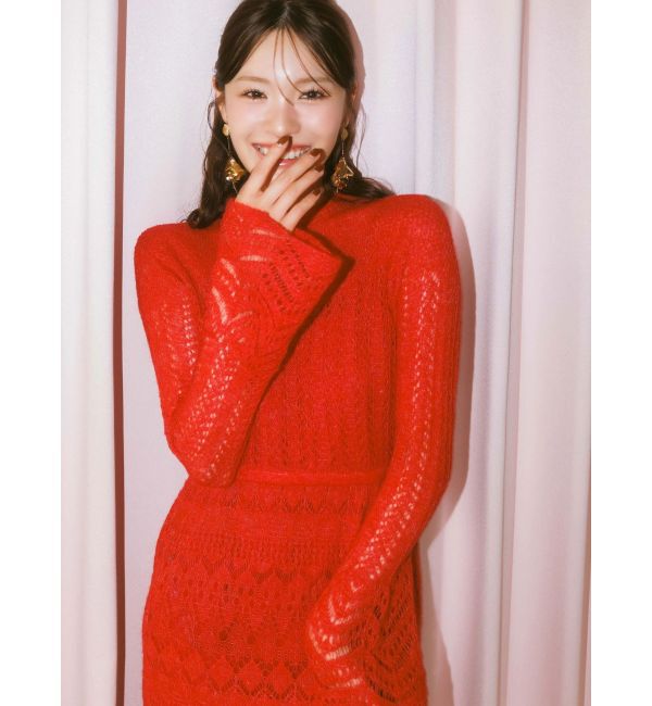 MERCURYDUO「モヘヤニットスカシアミワンピース」|ワンピース|