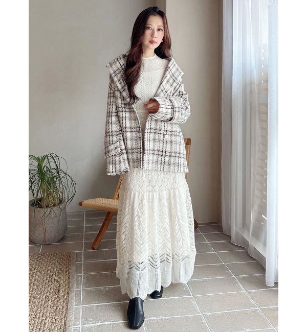 MERCURYDUO「モヘヤニットスカシアミワンピース」|ワンピース|