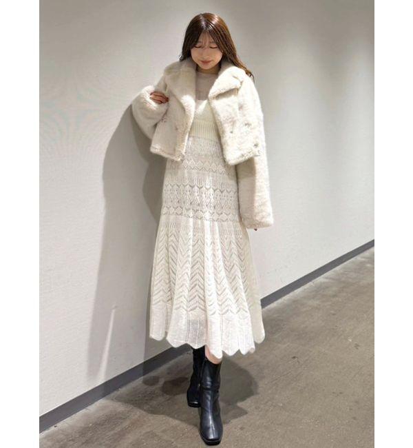 MERCURYDUO「モヘヤニットスカシアミワンピース」|ワンピース|