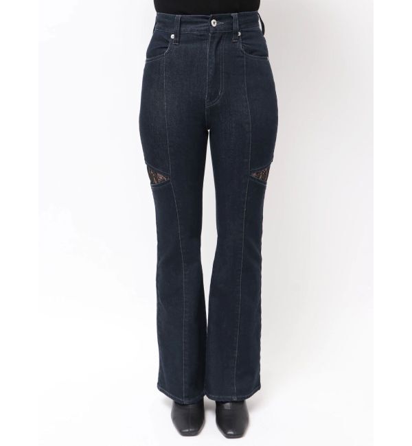 MERCURYDUO「レーストリミングカットアウトデニムパンツ」|デニム|