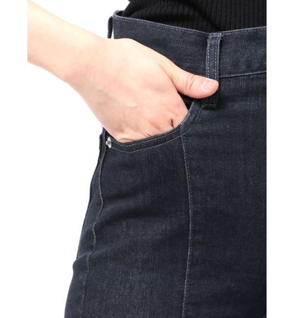 MERCURYDUO「レーストリミングカットアウトデニムパンツ」|デニム|