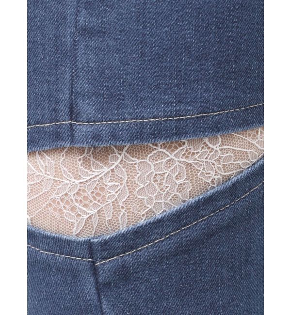 MERCURYDUO「レーストリミングカットアウトデニムパンツ」|デニム|