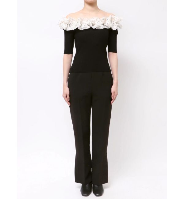 MERCURYDUO「2WAY異素材ランダムラッフルニット」|ニット・セーター|