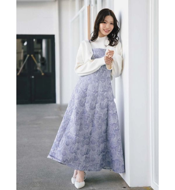 MERCURYDUO「ジャカードフィットアンドフレアジャンスカ」|ワンピース|