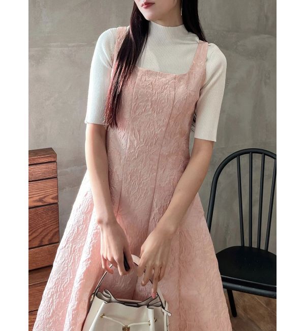 MERCURYDUO「ジャカードフィットアンドフレアジャンスカ」|ワンピース|