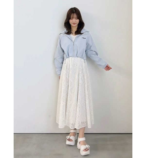 MERCURYDUO「レースパイピングロングワンピース」|ワンピース|