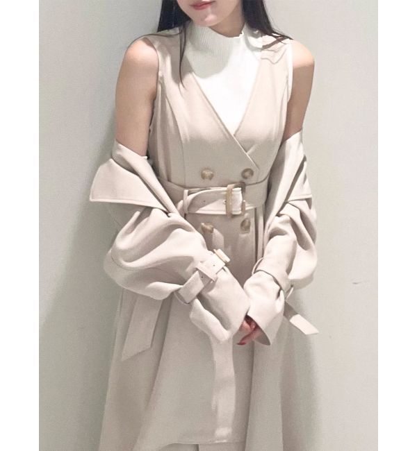 MERCURYDUO「【セットアップ着用可】トレンチライクジャンスカ」|ワンピース|