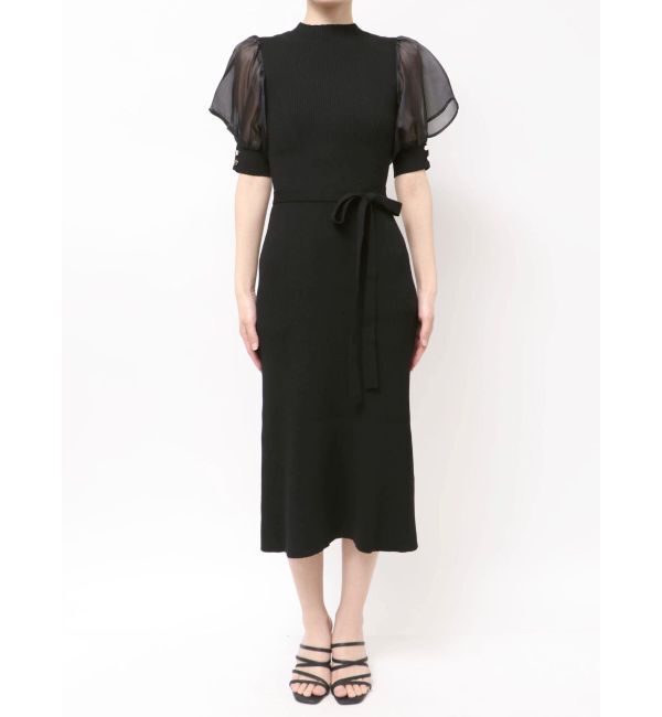 MERCURYDUO「異素材スリーブリブマーメイドワンピース」|ワンピース|