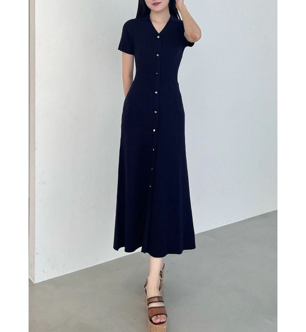 MERCURYDUO「ワイドリブスキッパーニットワンピース」|ワンピース|