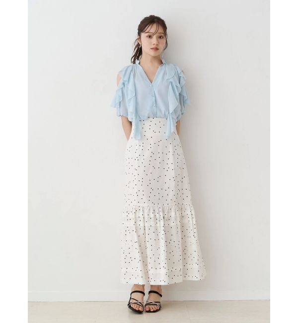 MERCURYDUO「ラッフルオープンショルダーブラウス」|シャツ・ブラウス|