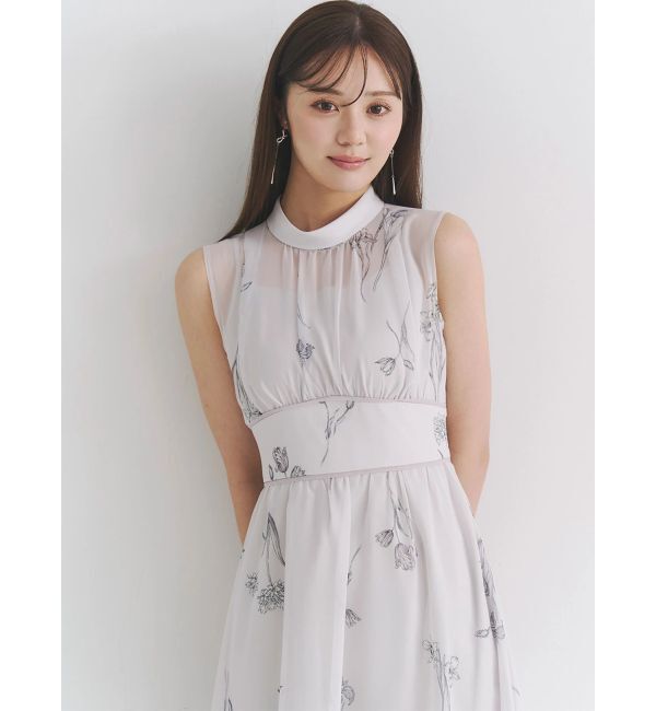 MERCURYDUO「花柄バックレースアップワンピース」|ワンピース|