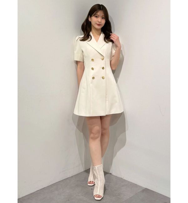 MERCURYDUO「ハーフスリーブフィットアンドフレアジャケットワンピース」|ワンピース|