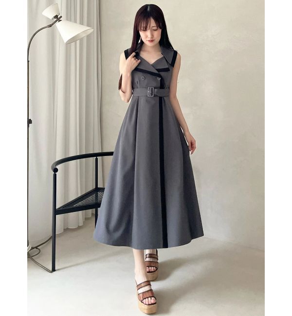 MERCURYDUO「バイカラートレンチフレアワンピース」|ワンピース|