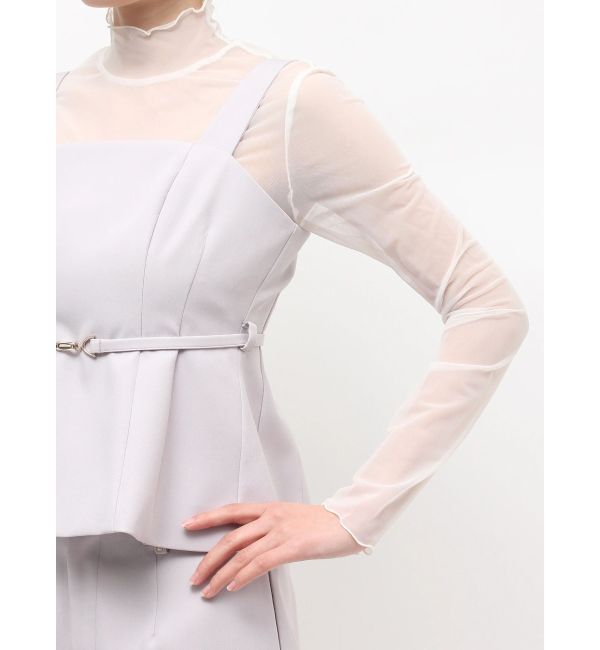 MERCURYDUO「ペプラムビスチェパンツセットアップ」|オールインワン|