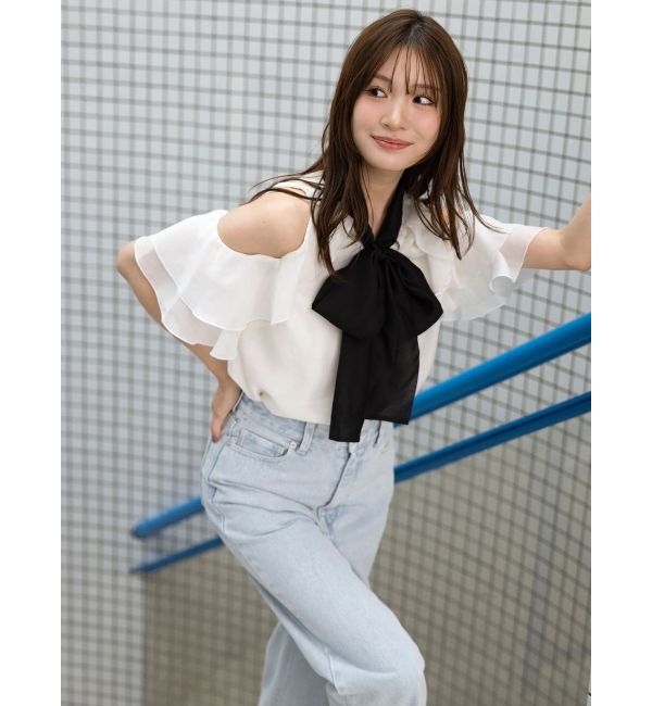 MERCURYDUO「アメスリラッフルボウタイブラウス」|シャツ・ブラウス|