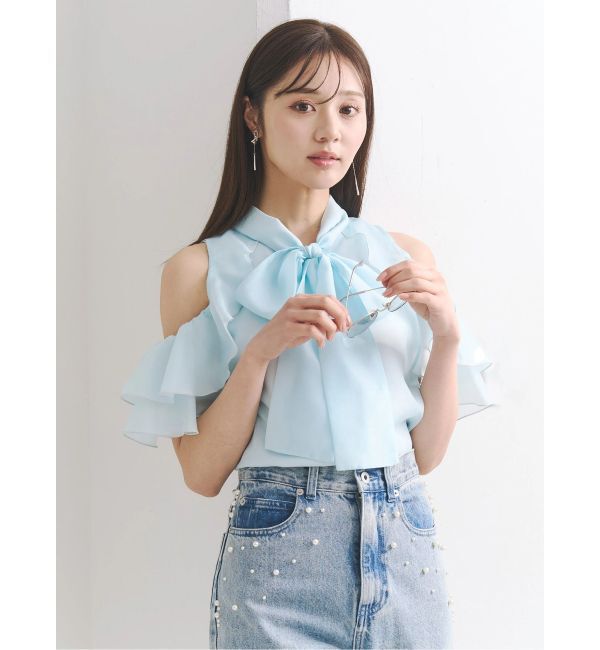 MERCURYDUO「アメスリラッフルボウタイブラウス」|シャツ・ブラウス|