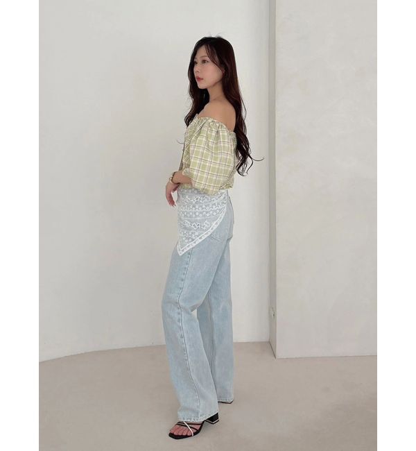 MERCURYDUO「2WAYチェックオフショルベアブラウス」|シャツ・ブラウス|