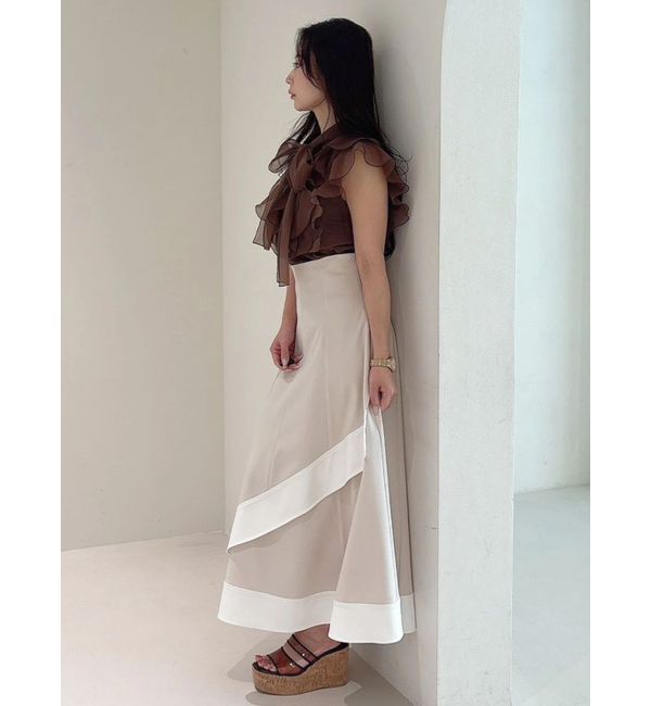 MERCURYDUO「バイカラーフレアスカート」|スカート|