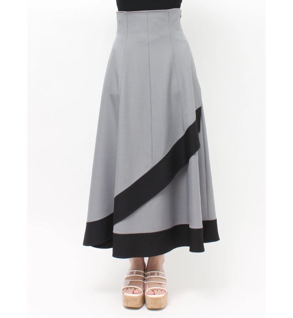 MERCURYDUO「バイカラーフレアスカート」|スカート|