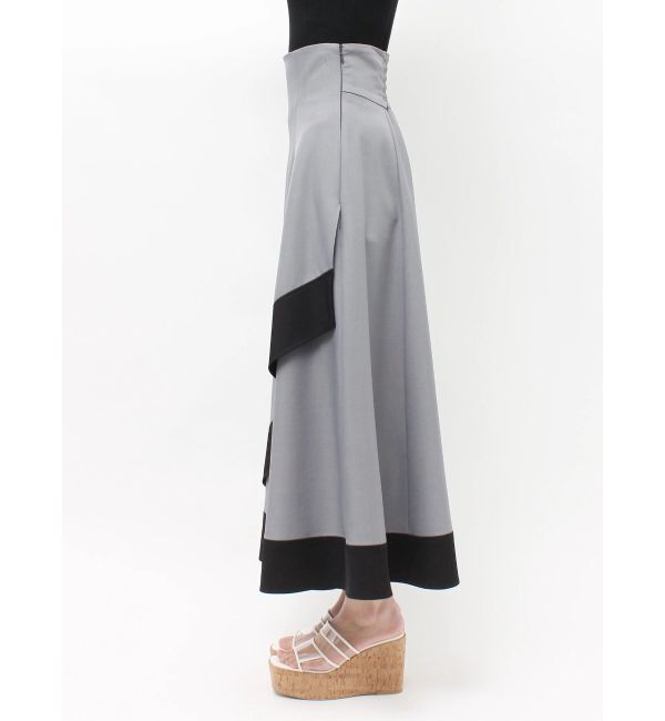 MERCURYDUO「バイカラーフレアスカート」|スカート|