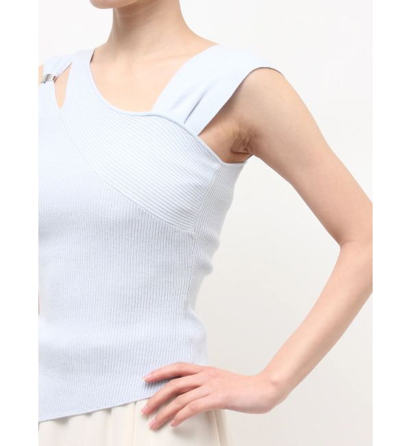 MERCURYDUO「アシメカッティングリブニット」|ニット・セーター|