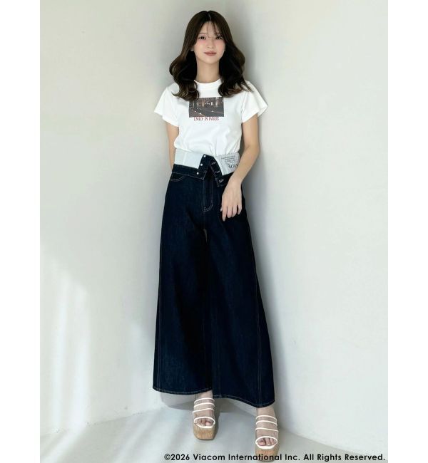 MERCURYDUO「【EMILY IN PARISコラボ】2WAYハイウエストワイドデニムパンツ」|その他|