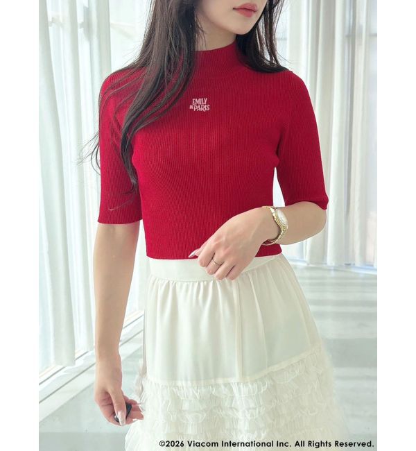 MERCURYDUO「【EMILY IN PARISコラボ】 ロゴエンブロイダリーニット」|ニット・セーター|