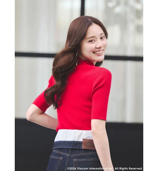 MERCURYDUO「【EMILY IN PARISコラボ】 ロゴエンブロイダリーニット」|ニット・セーター|