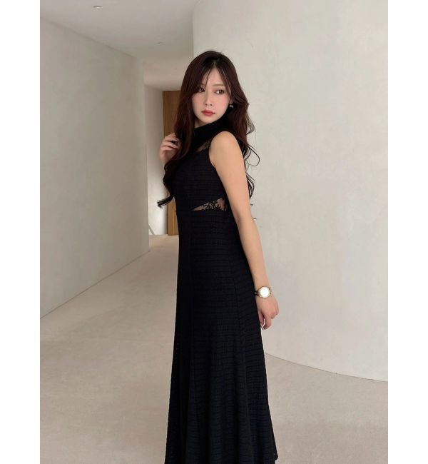 MERCURYDUO「レースブロッキングカットワンピース」|ワンピース|