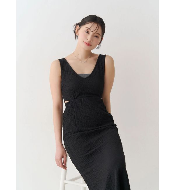 MERCURYDUO「【MERCURYDUO&times;AMPHI】カップ付きサイドカットアウトマーメイドワンピース」|ワンピース|